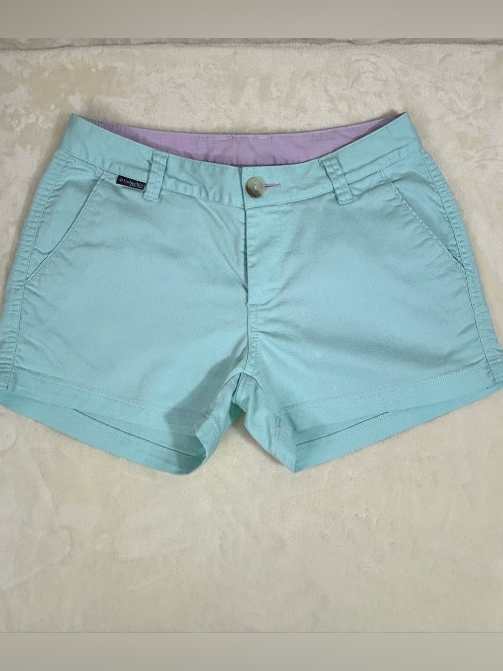 Women's Columbia PFG Teal Blue Rugged Outdoor Fishing Water Shorts Size 2